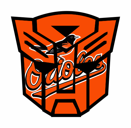 Autobots Baltimore Orioles logo vinyl decal